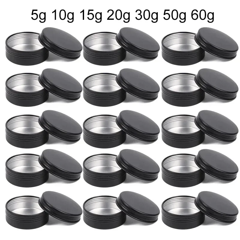 Tin Container Lid - Frascos de vela vacíos negros con