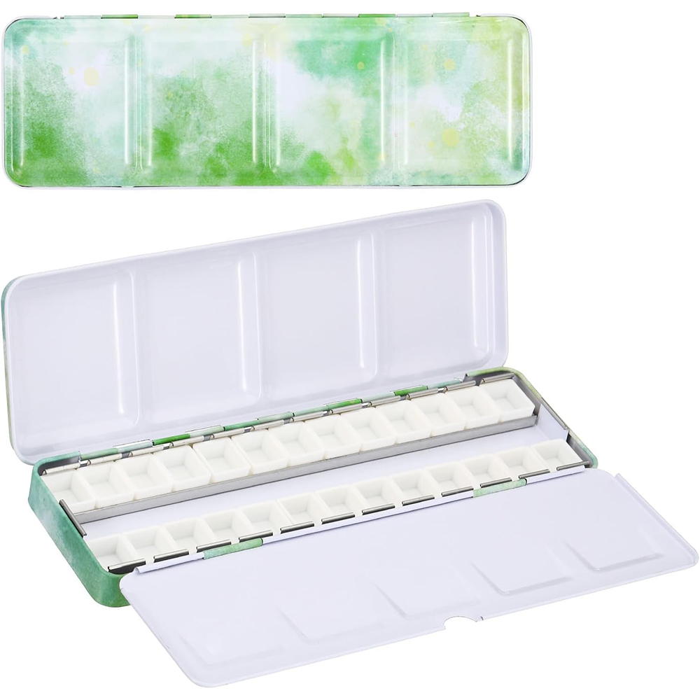 Tin Container Lid - Paleta de acuarelas vacía, lata de