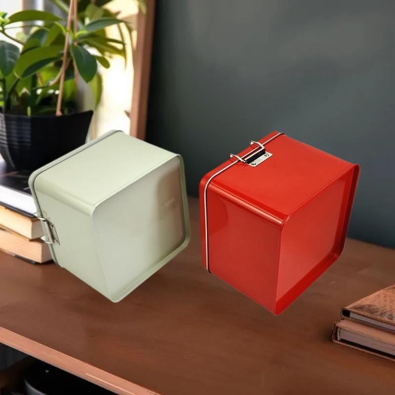 Tin Container Lid - Caja cuadrada de latas para galletas