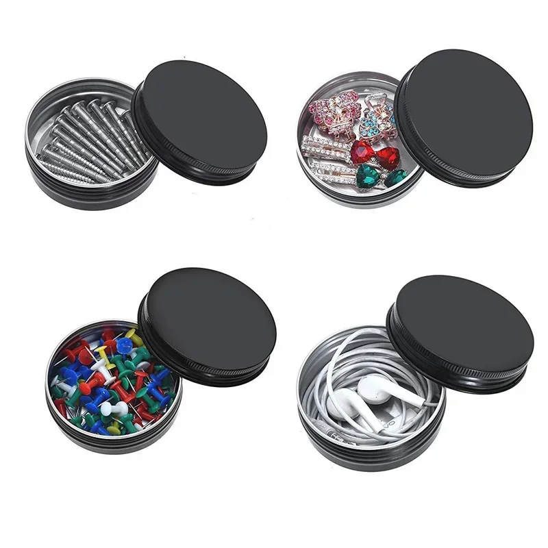 Frascos de vela vacíos negros  - Tin Container Lid reseña y precio