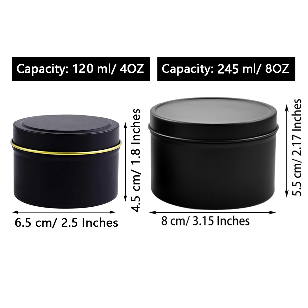 Latas de vela de 4oz/8oz con t - Tin Container Lid reseña y precio