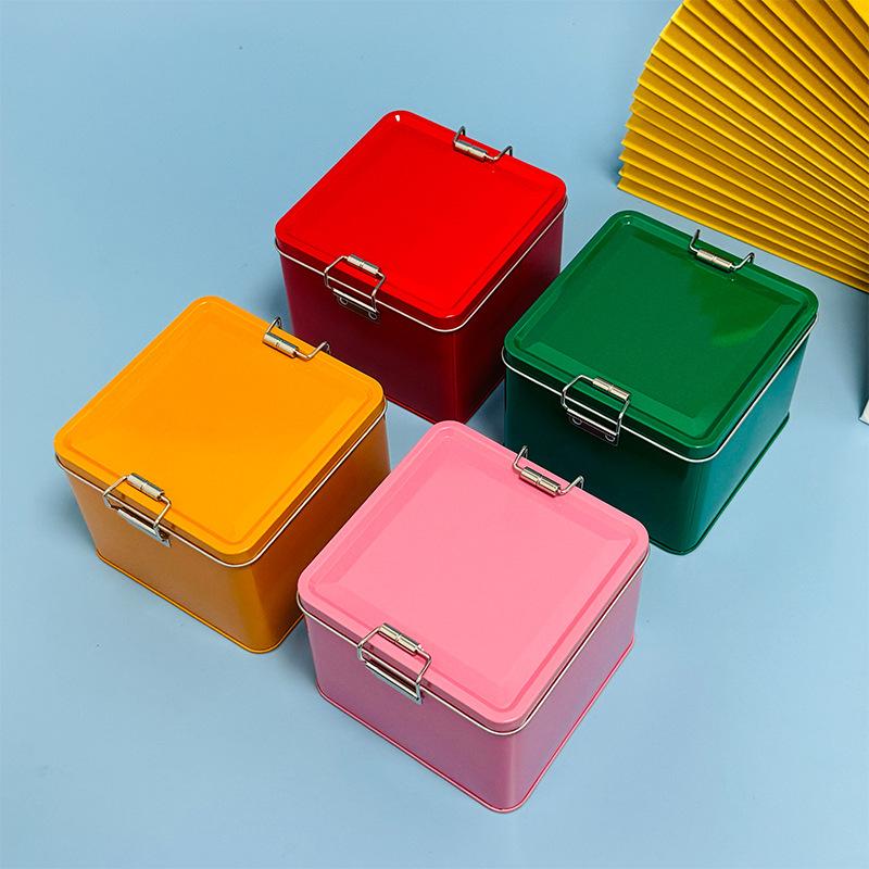 Caja de hojalata cuadrada para - Tin Container Lid reseña y precio