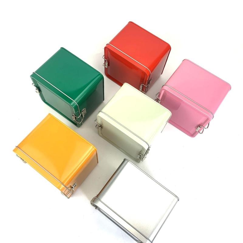 Caja de hojalata cuadrada para - Tin Container Lid reseña y precio
