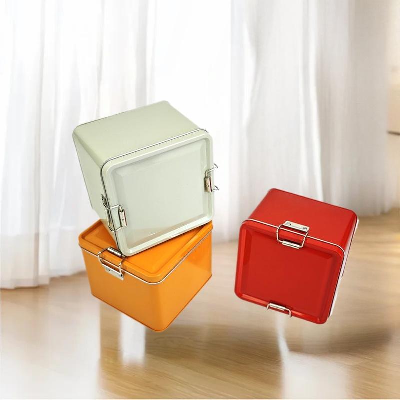 Caja cuadrada de latas para ga - Tin Container Lid reseña y precio