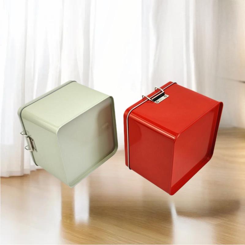 Caja cuadrada de latas para ga - Tin Container Lid reseña y precio