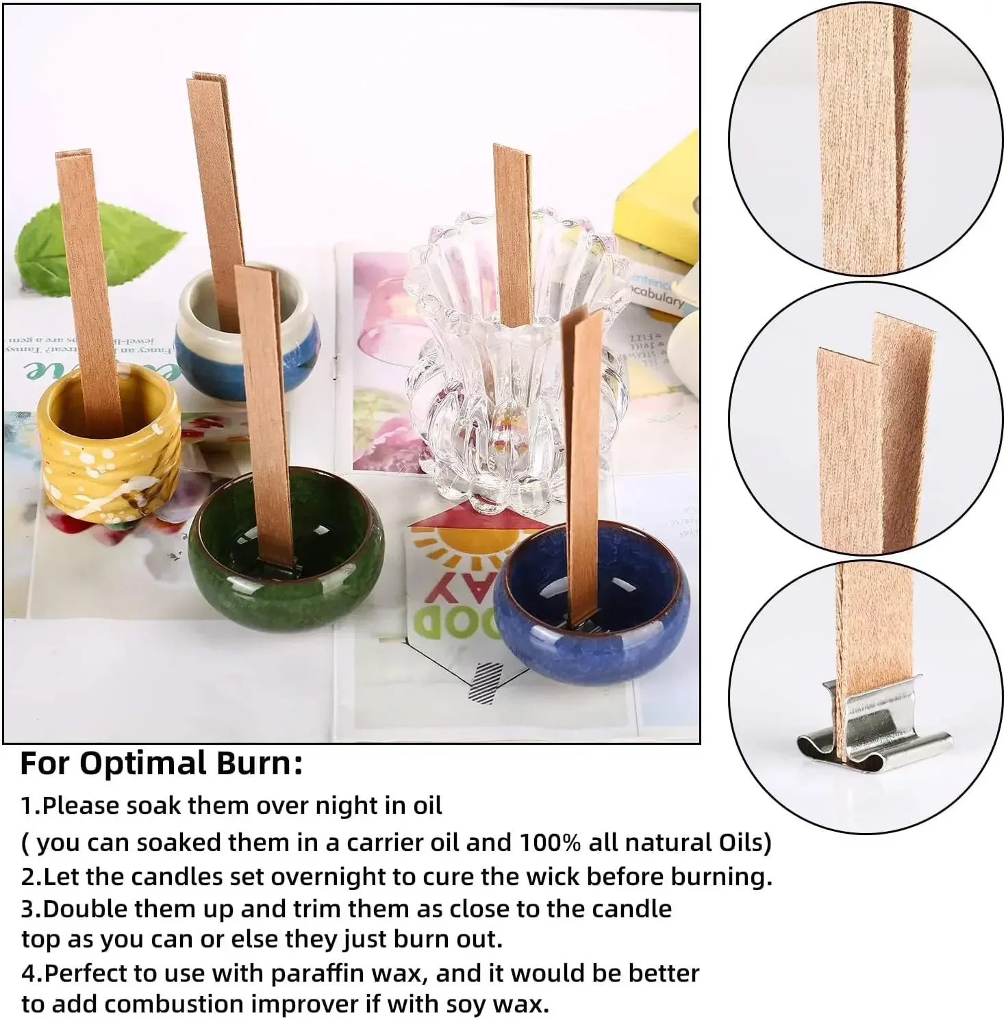 1-5 Bolsas de Mechas de Madera - Wood Wick Crackle reseña y precio